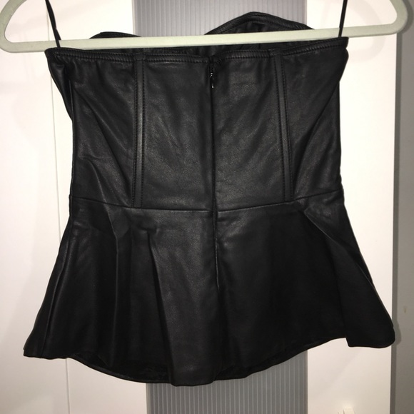 Express peplum faux letter strapless shirt - Picture 2 of 3